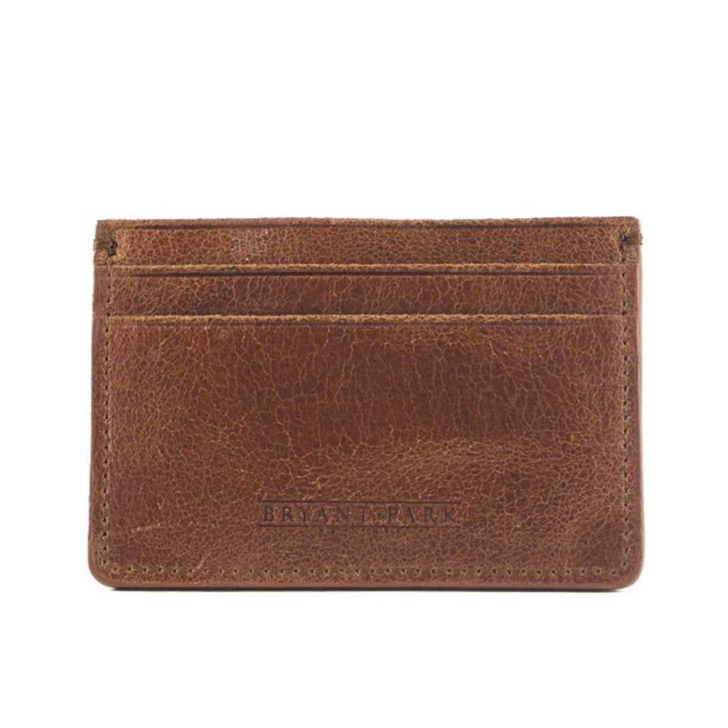 Brown Distressed Full-Grain Leather Card Case