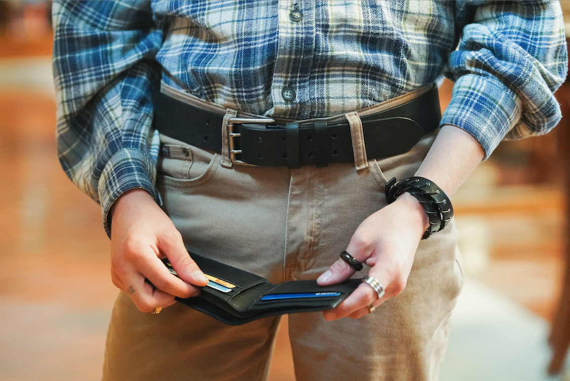 "The Cain" Collection Distressed Black Leather