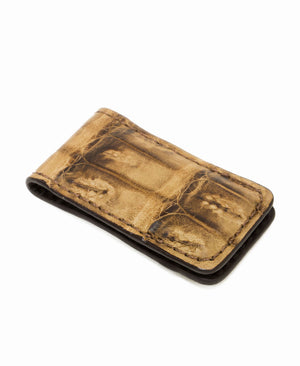 USA Made Genuine Crocodile Leather Magnetic Money Clip 