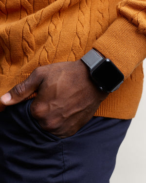 Grey Appleskin Stitched Apple Watch Band