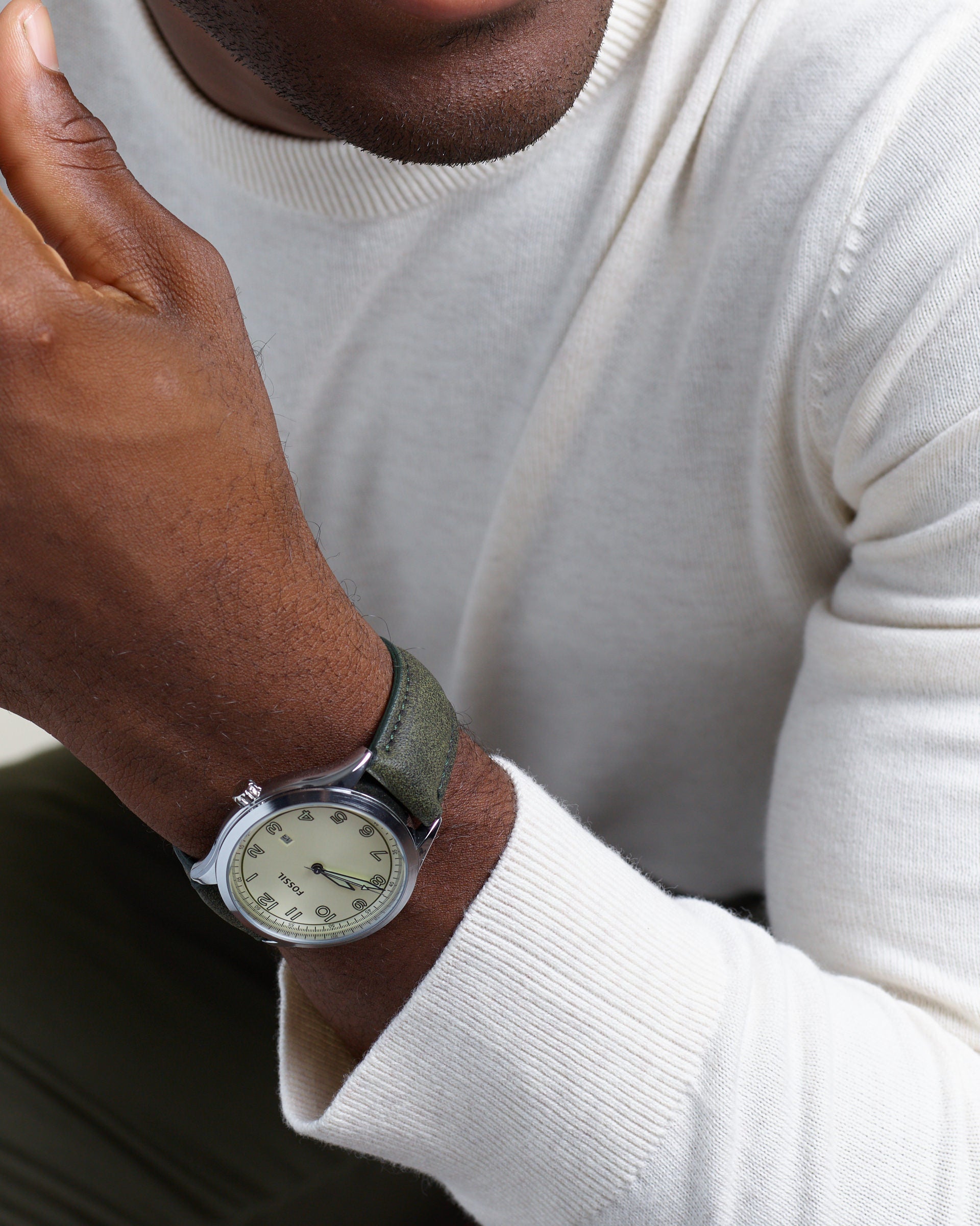 Green Vintage Microfiber Watch Band