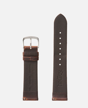 Black Genuine Flat Oil Tan Leather Watch Band