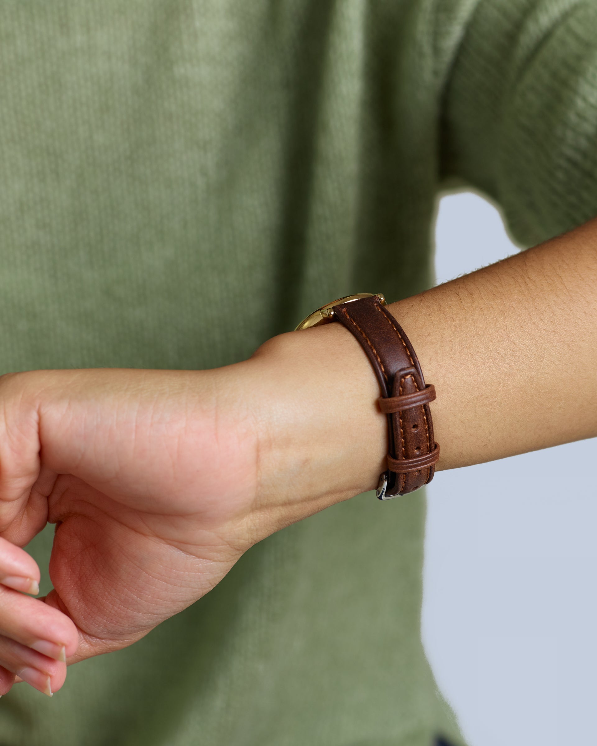 Chestnut Genuine Oil Tan Leather Watch Band