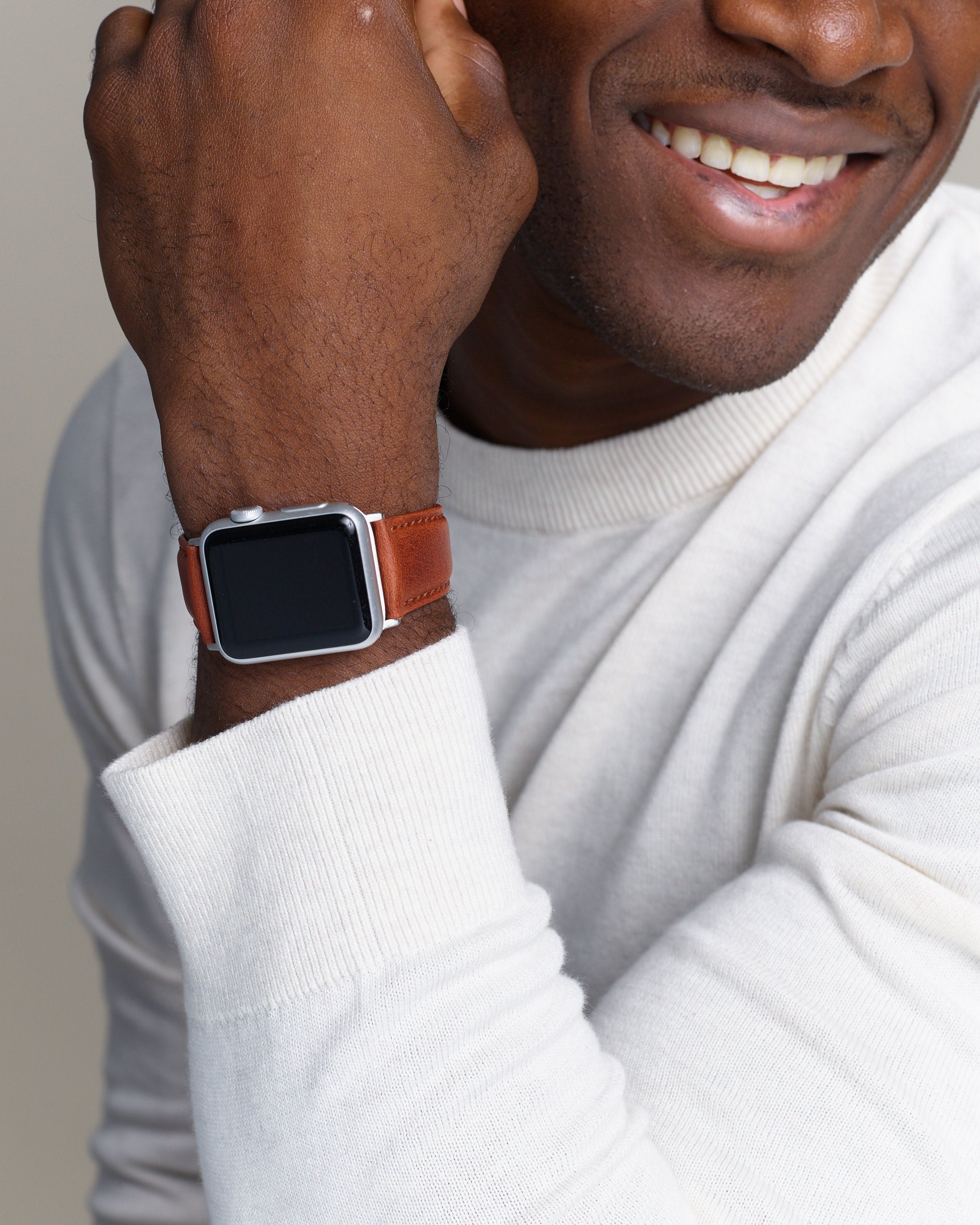 Chestnut Genuine Oil Tan Leather Apple Watch Band