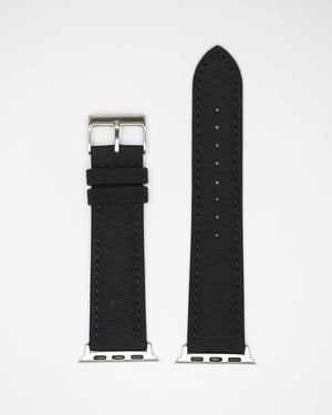 Black Genuine Sailcloth | Apple Watch Compatible - H0856