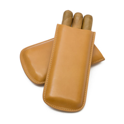 SHANTPETER Genuine Leather Cigar Case – Holds 2 Large Cigars – Made In USA (9 Colors)
