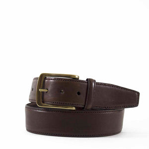 Full-Grain Feathered Edged Leather Jean Belt