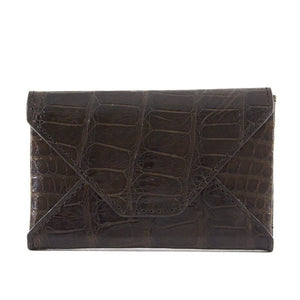 Genuine Alligator Envelope Card Case with Hidden Snap