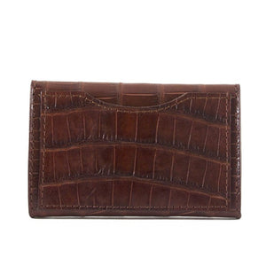 Genuine Alligator Envelope Card Case with Hidden Snap